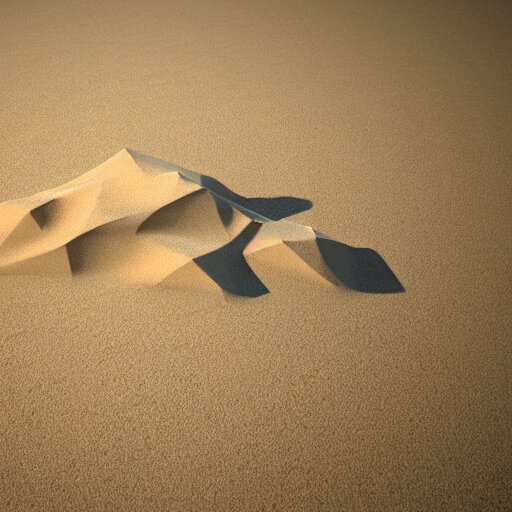 isometric low - poly art of a sandy beach, soft lighting 