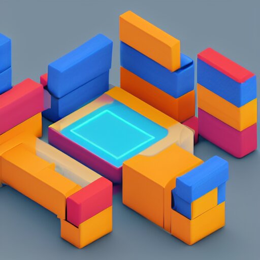 3 d object of computer, isometric game, isometric art, centralised, mohamed chahin, cute, blender cycles render, solid colours material, no background and shadows 