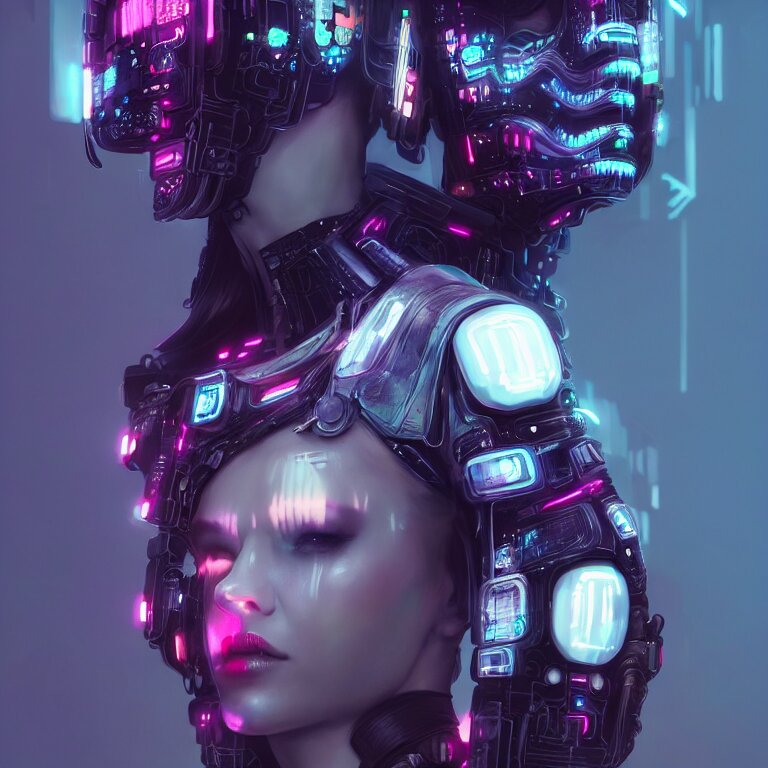 Lexica - Futuristic cyberpunk princess in skull mask symmetrical ...