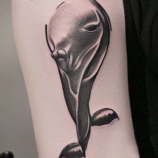 concept tattoo design, stencil, whale 