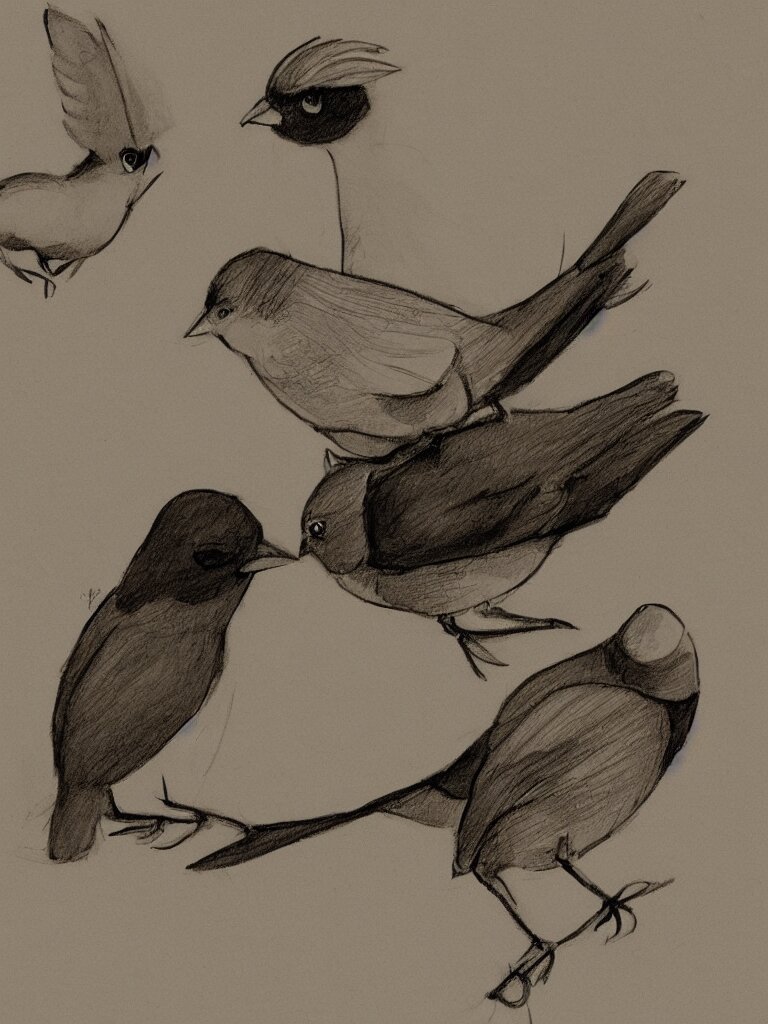 bird and boy sketches by concept artists, blunt borders, rule of thirds, whimsical, light and shadow, backlighting 