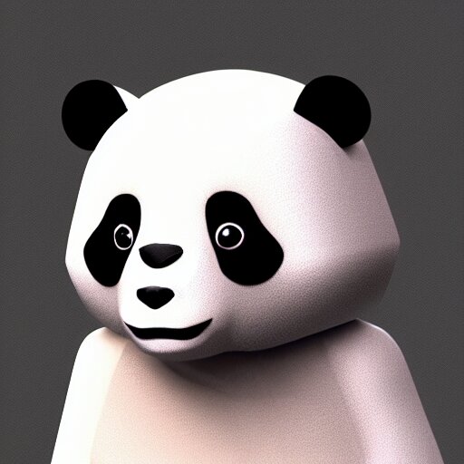  panda, low poly, isometric, 3D render, white background