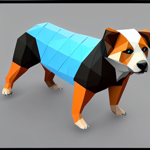 a low poly dog, isometric view, unity game asset, video game