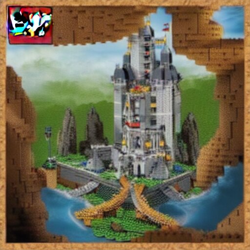 LEGO castle, celestia, eden, river, fantasy artwork, award winning, very very very very very very very beautiful scenery, artstation
