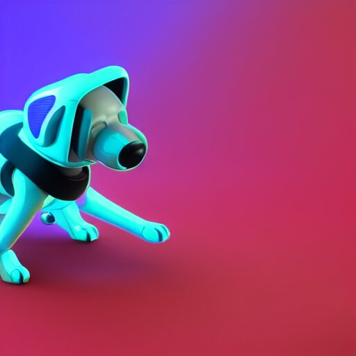 isometric puppy bot, 3 d character realistic, very colorful, cinematic lighting, soft neon, volumetric lighting, apple design, jony ive, octane render, trending on artstation 