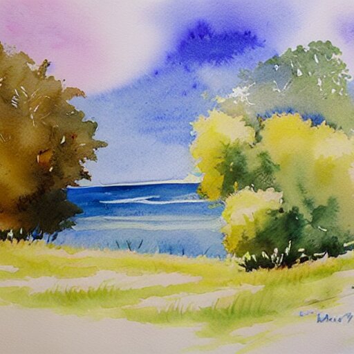  watercolor painting landscape 