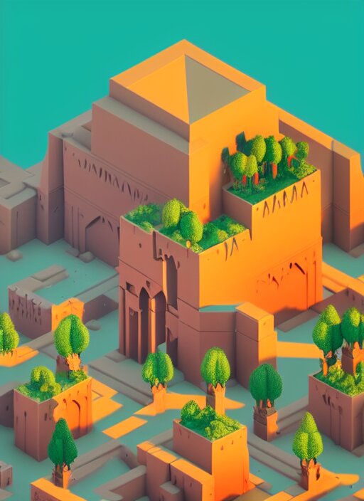 a low poly isometric render of saudi arabia in the style of monument valley, floral!, intricate, elegant, smooth shading, soft lighting, illustration, simple, solid shapes, by magali villeneuve, jeremy lipkin and michael garmash, rob rey and kentaro miura style, octane render 