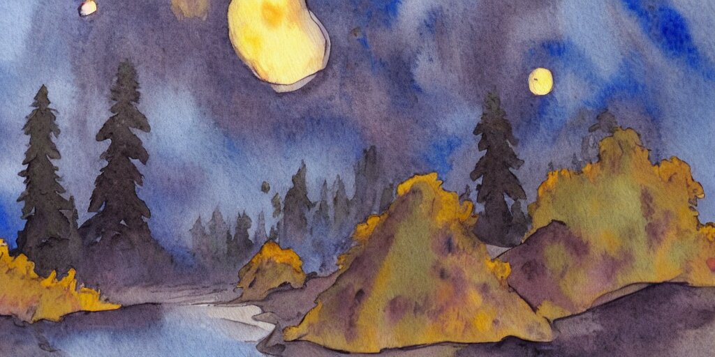 outer wilds, watercolour