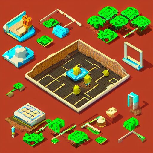 isometric 3 d game props pixel art, clean, artstation 