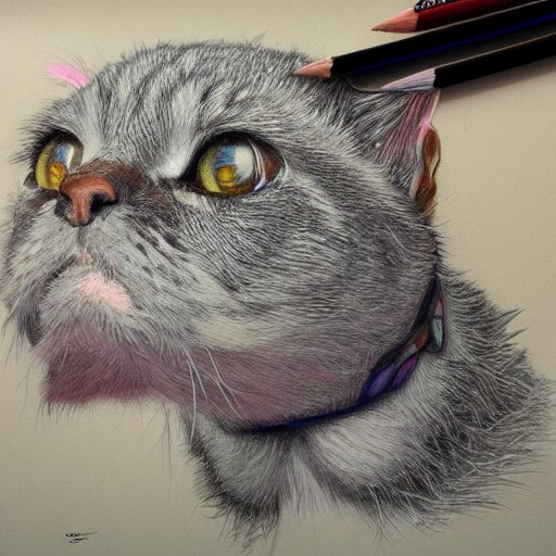 Colored pencil art on paper, highly detailed, artstation, Prism