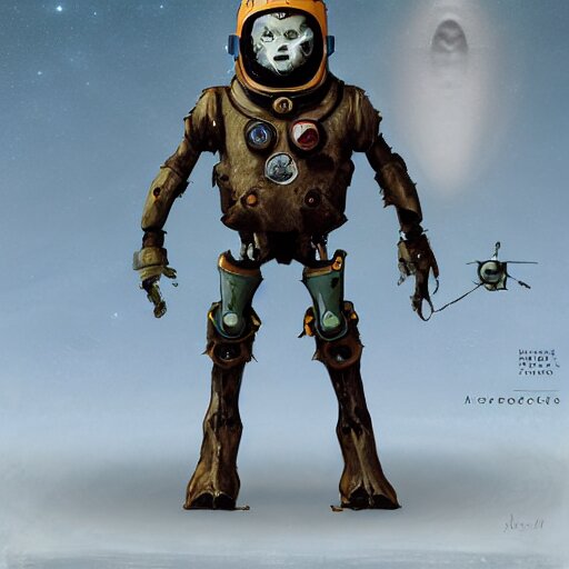 a space boy hero in an exoskelton harrd suit character designed by Jean-Baptiste Monge and ashley wood and phil hale and Sergio Toppi, 4K post processing