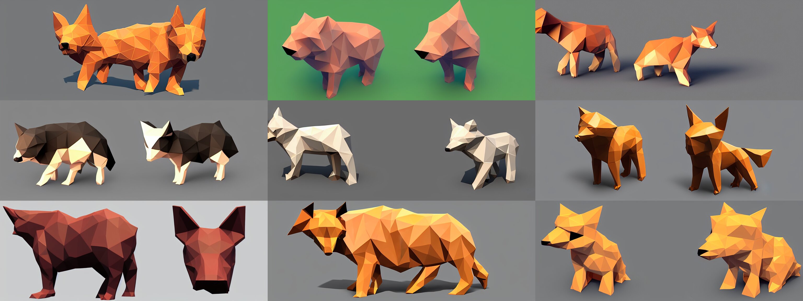 a cute low poly animal