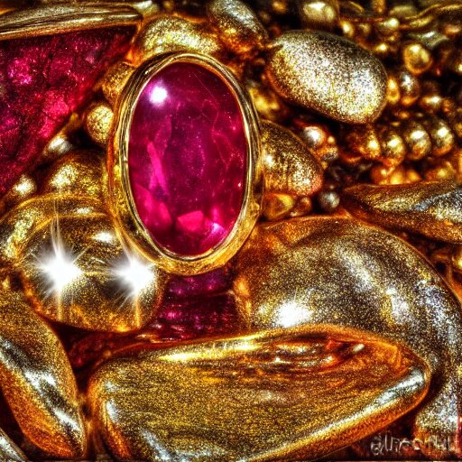 
gold and ruby gemstone  HDR 

