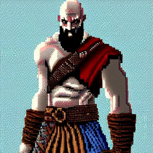 pixel art of kratos