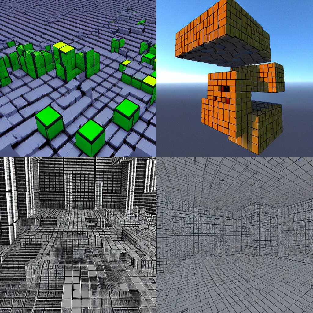 building a dimension with nothing but cubes and a rocky sun 