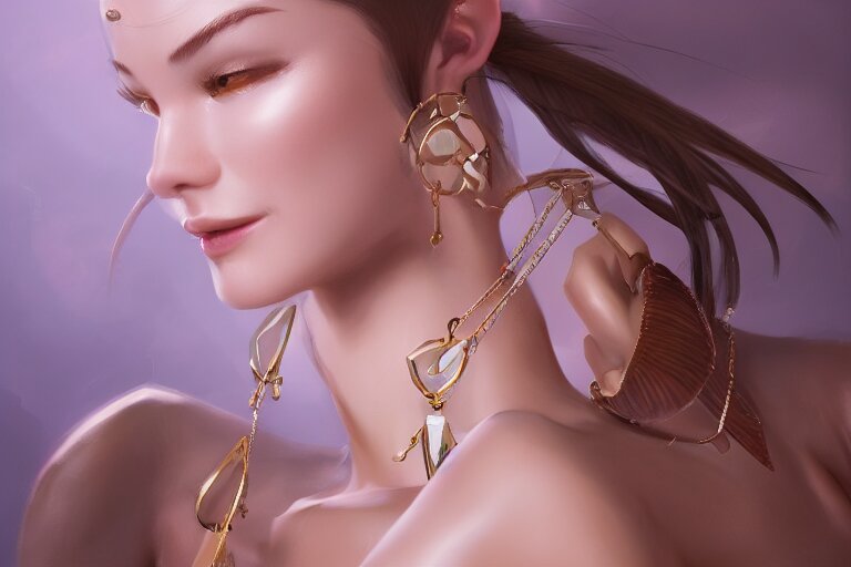 anthropomorphic female marten wearing jewlery, made by Stanley Artgerm Lau, WLOP, Rossdraws, ArtStation, CGSociety, concept art, cgsociety, octane render, trending on artstation, artstationHD, artstationHQ, unreal engine, 4k, 8k,