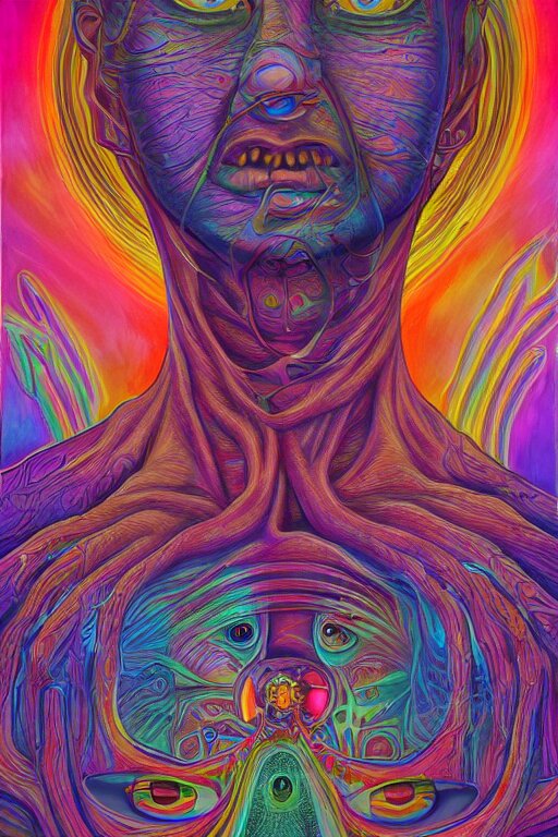 the mind on lsd, 4 k award winning alex grey, artstation 