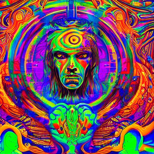 greek gods, dmt, acid, psychedelics, vibrant colours, trippy, trending on artstation by germart - n 9 