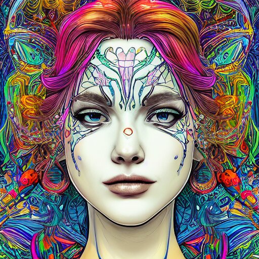 the face of a ridiculously beautiful and pretty woman partially made of onion rings of all colors looking up, an ultrafine detailed illustration by james jean, final fantasy, intricate linework, bright colors, behance contest winner, vanitas, angular, altermodern, unreal engine 5 highly rendered, global illumination, radiant light, detailed and intricate environment 