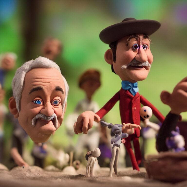 a cinematic film still of a claymation stop motion film starring bill murray, shallow depth of field, 8 0 mm, f 1. 8 