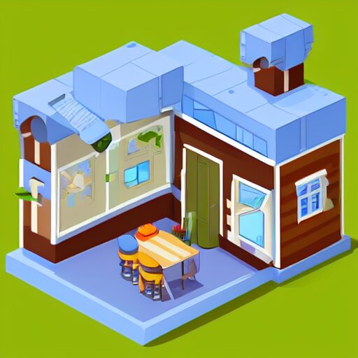 cute isometric house 