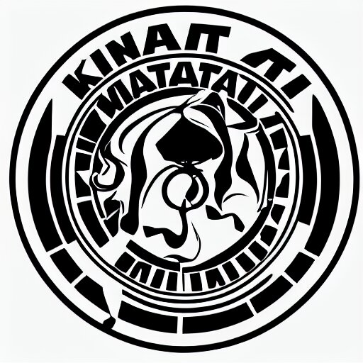 a logo about martial arts, karate, kung-fu, vectorial, black and white, highly detailed, symmetric