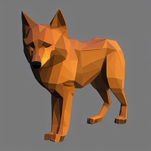 Low poly wolf