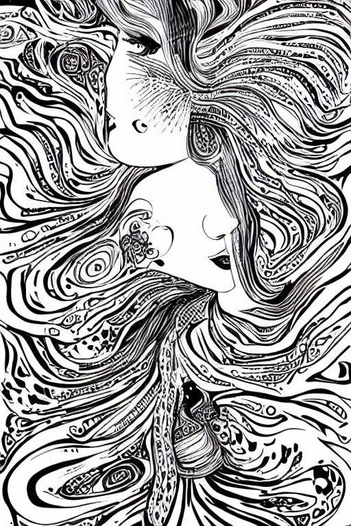 black and white illustration, creative design, love yourself 