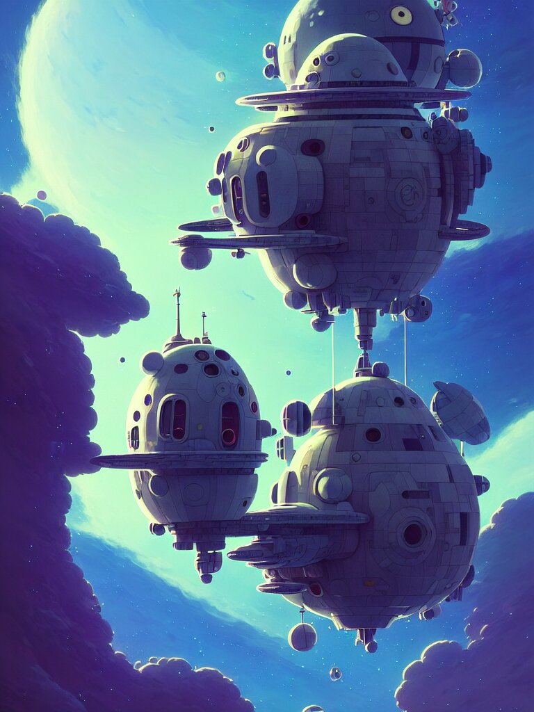 space ship, moody, fluffy, ::alejandro jodorowsky, studio ghibli, beeple and James Gilleard and Justin Gerard :: ornate, dynamic, particulate, intricate, elegant, highly detailed, centered, artstation, smooth, sharp focus, octane render, 3d