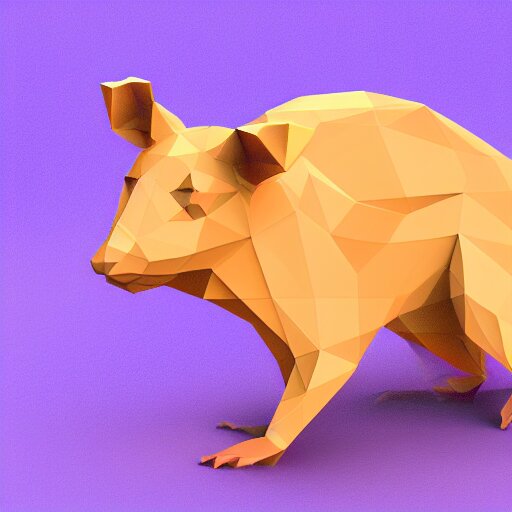 low poly spinning rat 