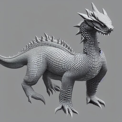 isometric dragon, stylized 3d render, game asset, zoomed out view, white background, artstation