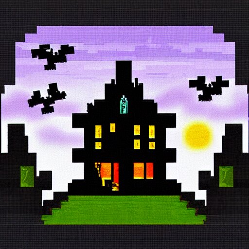 “a ((gothic)) graveyard at night, pixel art”