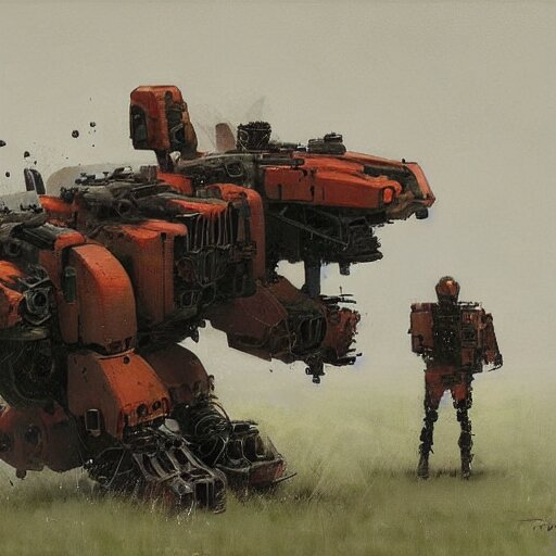 dog type mech art by jakub rozalski 