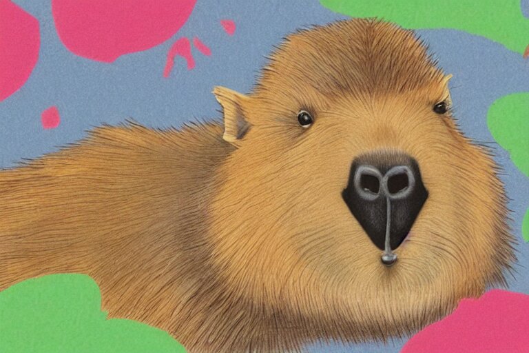 a masterpiece illustration of a funny capybara for a sticker 