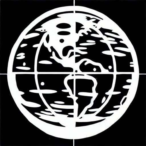 black and white sci fi earth themed svg vector art panel for cnc plasma, laser, stencil, unique planet design 