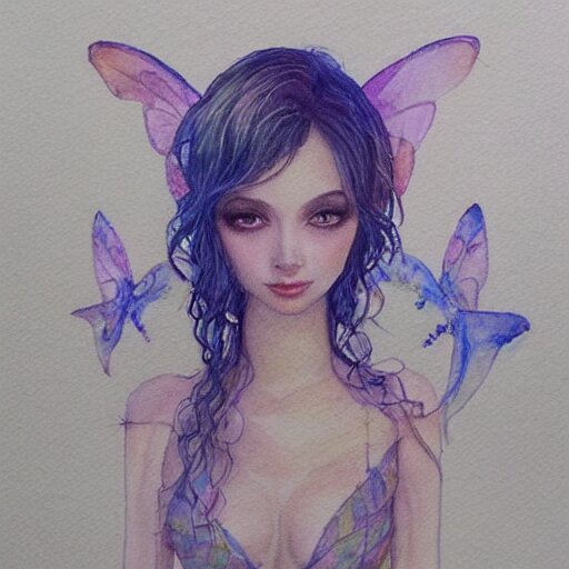 water color on paper, ethereal pixie, highly detailed, artstation, masterpiece, award - winning, 