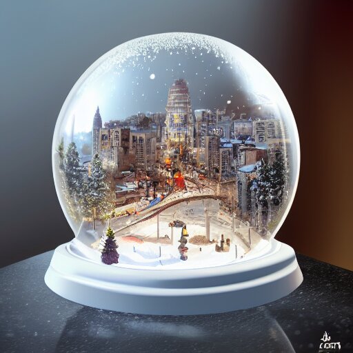 snow globe of buenos aaires city, artstation, photorealism 