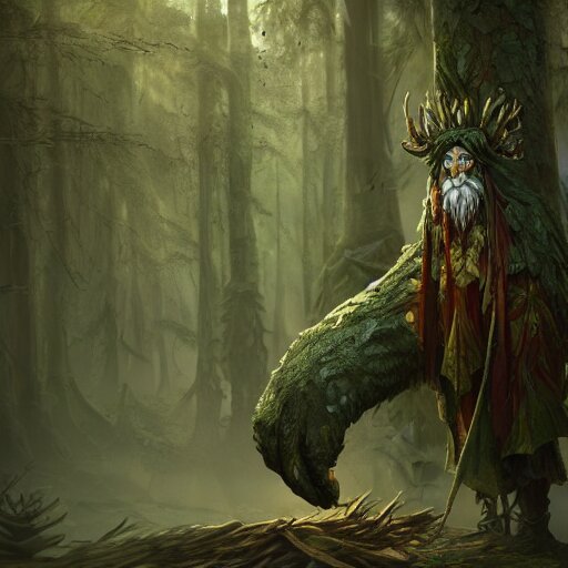 Lexica - A beautiful ultradetailed concept art of an old druid made of ...