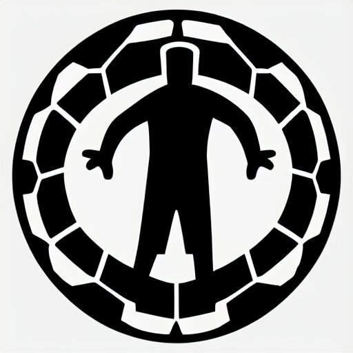 “ silhouette of a person logo, in the style of soccer ( football ) club logo, symmetrical, ai illustrator ” 