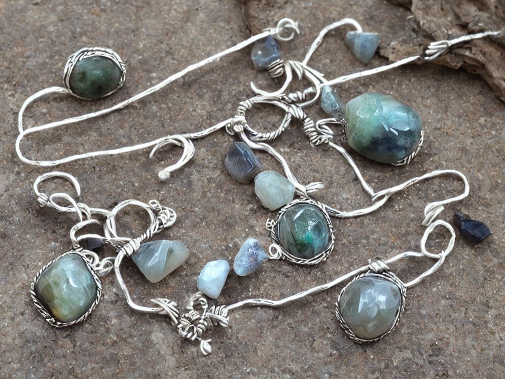 rustic hand made jewelry hand crafted from silver and natural gemstones