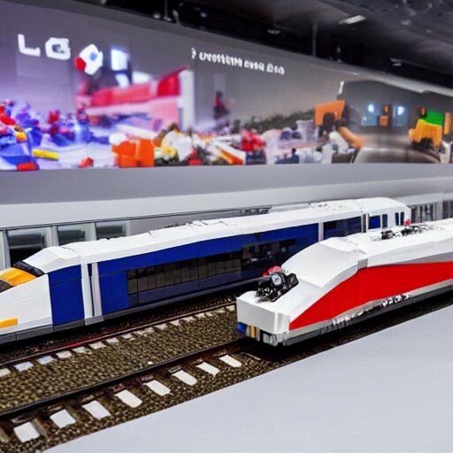 tgv from paris, brand new lego set ( 2 0 2 1 ), retail price 4 5 0, ultra realistic, uhd, 8 k 