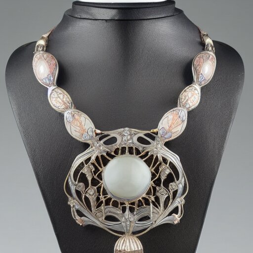 complicated artnouveau lalique necklace 