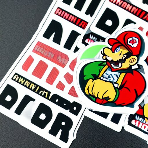 die cut sticker, bowser is mario 