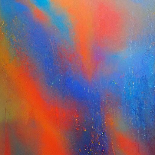 silent beams shining through calm winds, abstract, oil on canvas, brushstrokes, 