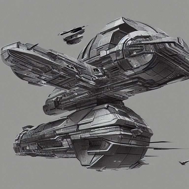 a spaceship built by MC Escher, sci-fi concept art, highly detailed