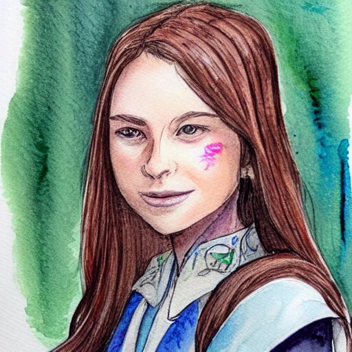 a beautiful and very detailed character concept watercolour portrait of sanna!!!!! marin!!!!!, the young female prime minister of finland as a druidic wizard 