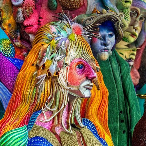 giant colourful tiny intricate variations of detail cool beautiful creature sculpture, full deep focus maximalist photography, hieronymus bosch, reflections, 8 k 