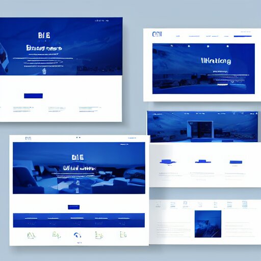 minimalistic clean website brand design portal, blue background with white text, large tab layout on the left, pleasing colors and readable fonts, featuring a corporate brand logo image