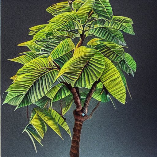  Colored pencil art on paper, Mango tree, highly detailed, artstation, MasterPiece, Award-Winning, Caran d'Ache Luminance