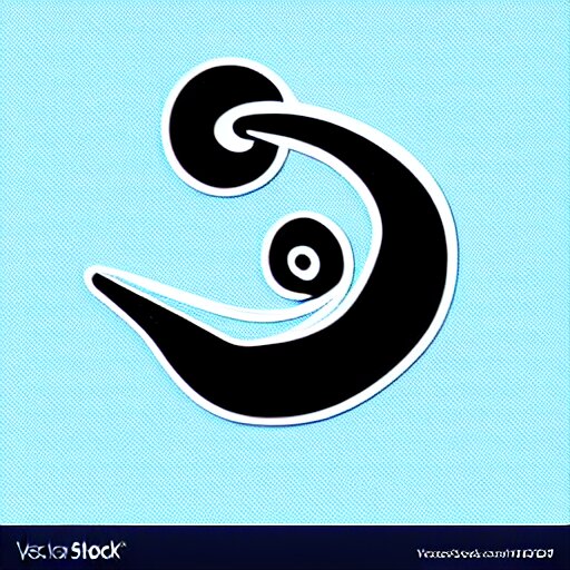 a snail vector logo in color scheme black and blue